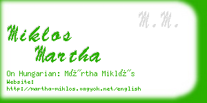 miklos martha business card